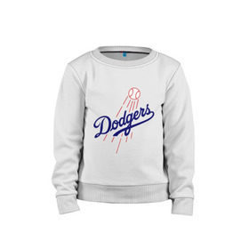 Детский свитшот хлопок с принтом Los Angeles Dodgers logotype в Петрозаводске, 100% хлопок | круглый вырез горловины, эластичные манжеты, пояс и воротник | baseball | los angeles dodgers | бейсбол | лос анджелес доджерс | спорт