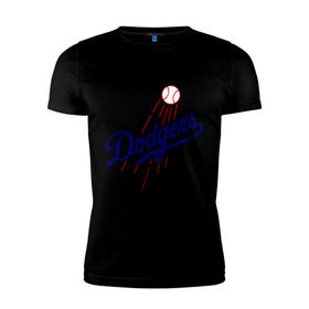 Мужская футболка премиум с принтом Los Angeles Dodgers logotype в Петрозаводске, 92% хлопок, 8% лайкра | приталенный силуэт, круглый вырез ворота, длина до линии бедра, короткий рукав | baseball | los angeles dodgers | бейсбол | лос анджелес доджерс | спорт