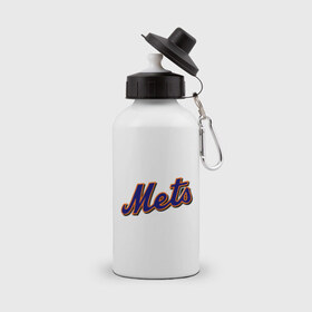 Бутылка спортивная с принтом Mets в Петрозаводске, металл | емкость — 500 мл, в комплекте две пластиковые крышки и карабин для крепления | baseball | mets | new york mets | бейсбол | нью йорк метс | спорт