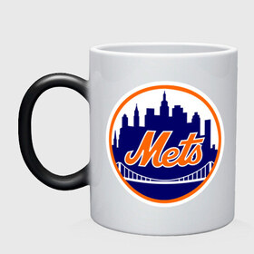 Кружка хамелеон с принтом New York Mets в Петрозаводске, керамика | меняет цвет при нагревании, емкость 330 мл | Тематика изображения на принте: baseball | mets | new york mets | бейсбол | нью йорк метс | спорт