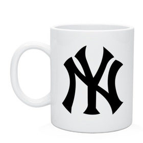 Кружка с принтом New York Yankees в Петрозаводске, керамика | объем — 330 мл, диаметр — 80 мм. Принт наносится на бока кружки, можно сделать два разных изображения | Тематика изображения на принте: baseball | new york yankees | бейсбол | нью йорк янкиз | спорт | янки