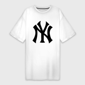 Платье-футболка хлопок с принтом New York Yankees в Петрозаводске,  |  | baseball | new york yankees | бейсбол | нью йорк янкиз | спорт | янки