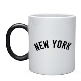 Кружка хамелеон с принтом New York Yankees logotype в Петрозаводске, керамика | меняет цвет при нагревании, емкость 330 мл | baseball | new york yankees | бейсбол | нью йорк янкиз | спорт | янки