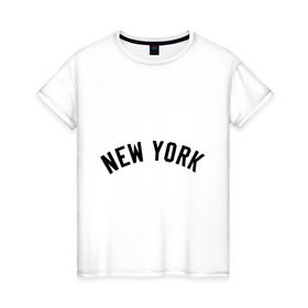 Женская футболка хлопок с принтом New York Yankees logotype в Петрозаводске, 100% хлопок | прямой крой, круглый вырез горловины, длина до линии бедер, слегка спущенное плечо | baseball | new york yankees | бейсбол | нью йорк янкиз | спорт | янки