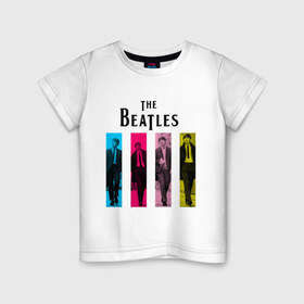 Детская футболка хлопок с принтом Walking Beatles в Петрозаводске, 100% хлопок | круглый вырез горловины, полуприлегающий силуэт, длина до линии бедер | beatles | the beatles | walking beatles | бителс