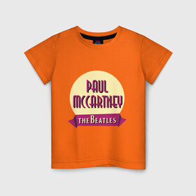 Детская футболка хлопок с принтом Paul McCartney The Beatles в Петрозаводске, 100% хлопок | круглый вырез горловины, полуприлегающий силуэт, длина до линии бедер | beatles | paul mccartney the beatles | the beatles | бителс