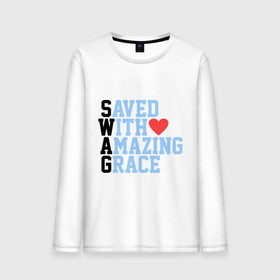 Мужской лонгслив хлопок с принтом Swag Love в Петрозаводске, 100% хлопок |  | Тематика изображения на принте: save with amazing | swag | сваг | свег