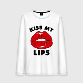 Мужской лонгслив хлопок с принтом Kiss my Lips в Петрозаводске, 100% хлопок |  | Тематика изображения на принте: kiss | lips | swag | губы | поцелуй | сваг | свог | свэг