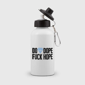 Бутылка спортивная с принтом Do Dope Fuck Hope в Петрозаводске, металл | емкость — 500 мл, в комплекте две пластиковые крышки и карабин для крепления | diamond | dope | swag | сваг | свог | свэг