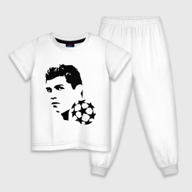 Детская пижама хлопок с принтом C.Ronaldo в Петрозаводске, 100% хлопок |  брюки и футболка прямого кроя, без карманов, на брюках мягкая резинка на поясе и по низу штанин
 | football | footballplayer | real madrid | криштиану роналдо | реал мадрилд | футбол | футболерывкашники
