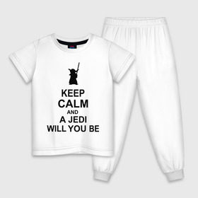 Детская пижама хлопок с принтом Keep calm and a jedi will you be в Петрозаводске, 100% хлопок |  брюки и футболка прямого кроя, без карманов, на брюках мягкая резинка на поясе и по низу штанин
 | keep calm | keep calm and a jedi will you be