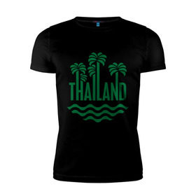 Мужская футболка премиум с принтом Тайланд в Петрозаводске, 92% хлопок, 8% лайкра | приталенный силуэт, круглый вырез ворота, длина до линии бедра, короткий рукав | tailand | тайланд