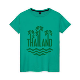 Женская футболка хлопок с принтом Тайланд в Петрозаводске, 100% хлопок | прямой крой, круглый вырез горловины, длина до линии бедер, слегка спущенное плечо | tailand | тайланд
