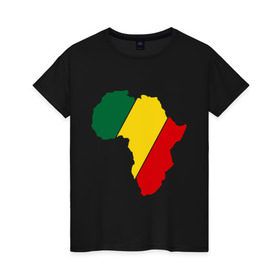 Женская футболка хлопок с принтом Мама Африка в Петрозаводске, 100% хлопок | прямой крой, круглый вырез горловины, длина до линии бедер, слегка спущенное плечо | bob marley | reggae | раста | растаманские | растафари