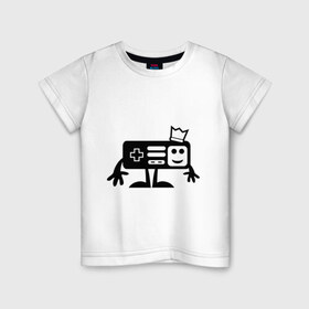 Детская футболка хлопок с принтом Игроман. в Петрозаводске, 100% хлопок | круглый вырез горловины, полуприлегающий силуэт, длина до линии бедер | Тематика изображения на принте: joystick | джойстик | игроман | игромания