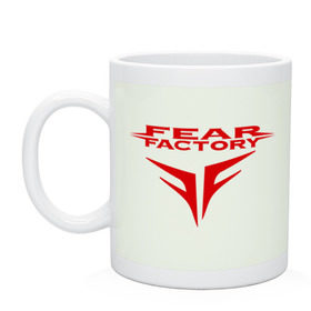 Кружка с принтом Fear Factory logo в Петрозаводске, керамика | объем — 330 мл, диаметр — 80 мм. Принт наносится на бока кружки, можно сделать два разных изображения | Тематика изображения на принте: fear factory