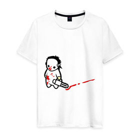 Мужская футболка хлопок с принтом грустный маньяк в Петрозаводске, 100% хлопок | прямой крой, круглый вырез горловины, длина до линии бедер, слегка спущенное плечо. | 