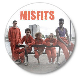Значок с принтом Misfits - отбросы в Петрозаводске,  металл | круглая форма, металлическая застежка в виде булавки | misfits