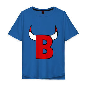 Мужская футболка хлопок Oversize с принтом B-Bulls в Петрозаводске, 100% хлопок | свободный крой, круглый ворот, “спинка” длиннее передней части | chicago bulls | swag | swag style | быки | одежда сваг | сваг | сваг стиль | свег | свог | свэг | чикаго буллз