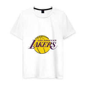 Мужская футболка хлопок с принтом LA Lakers в Петрозаводске, 100% хлопок | прямой крой, круглый вырез горловины, длина до линии бедер, слегка спущенное плечо. | Тематика изображения на принте: basketball | lakers | media | nba | toplanding | баскетболл | лейкерс | лого баскетбольных клубов | лос анджелес | нба