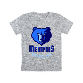 Детская футболка хлопок с принтом Memphis в Петрозаводске, 100% хлопок | круглый вырез горловины, полуприлегающий силуэт, длина до линии бедер | basketball | nba | баскетболл | лого баскетбольных клубов | нба