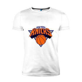 Мужская футболка премиум с принтом NY Knicks в Петрозаводске, 92% хлопок, 8% лайкра | приталенный силуэт, круглый вырез ворота, длина до линии бедра, короткий рукав | basketball | nba | баскетболл | лого баскетбольных клубов | нба | нью йорк