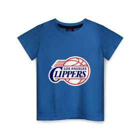 Детская футболка хлопок с принтом LA Clippers в Петрозаводске, 100% хлопок | круглый вырез горловины, полуприлегающий силуэт, длина до линии бедер | basketball | nba | баскетболл | лого баскетбольных клубов | лос анджелес | нба