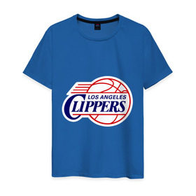 Мужская футболка хлопок с принтом LA Clippers в Петрозаводске, 100% хлопок | прямой крой, круглый вырез горловины, длина до линии бедер, слегка спущенное плечо. | basketball | nba | баскетболл | лого баскетбольных клубов | лос анджелес | нба