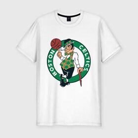 Мужская футболка премиум с принтом Boston в Петрозаводске, 92% хлопок, 8% лайкра | приталенный силуэт, круглый вырез ворота, длина до линии бедра, короткий рукав | basketball | nba | баскетболл | бостон | лого баскетбольных клубов | нба