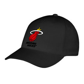 Бейсболка с принтом Miami Heat-logo в Петрозаводске, 100% хлопок | классический козырек, металлическая застежка-регулятор размера | basketball | nba | баскетболл | лого баскетбольных клубов | майами | нба