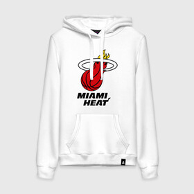 Женская толстовка хлопок с принтом Miami Heat-logo в Петрозаводске, френч-терри, мягкий теплый начес внутри (100% хлопок) | карман-кенгуру, эластичные манжеты и нижняя кромка, капюшон с подкладом и шнурком | basketball | nba | баскетболл | лого баскетбольных клубов | майами | нба