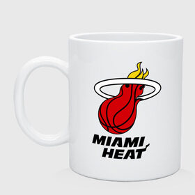 Кружка с принтом Miami Heat-logo в Петрозаводске, керамика | объем — 330 мл, диаметр — 80 мм. Принт наносится на бока кружки, можно сделать два разных изображения | basketball | nba | баскетболл | лого баскетбольных клубов | майами | нба