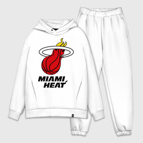 Мужской костюм хлопок OVERSIZE с принтом Miami Heat logo в Петрозаводске,  |  | Тематика изображения на принте: basketball | nba | баскетболл | лого баскетбольных клубов | майами | нба