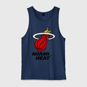 Мужская майка хлопок с принтом Miami Heat-logo в Петрозаводске, 100% хлопок |  | basketball | nba | баскетболл | лого баскетбольных клубов | майами | нба