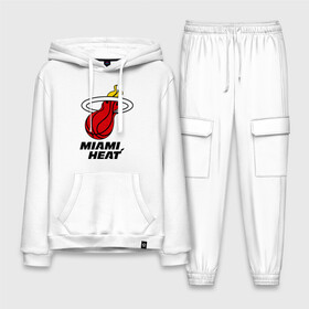 Мужской костюм хлопок с толстовкой с принтом Miami Heat logo в Петрозаводске,  |  | Тематика изображения на принте: basketball | nba | баскетболл | лого баскетбольных клубов | майами | нба