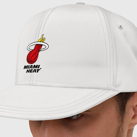 Кепка снепбек с прямым козырьком с принтом Miami Heat-logo в Петрозаводске, хлопок 100% |  | Тематика изображения на принте: basketball | nba | баскетболл | лого баскетбольных клубов | майами | нба