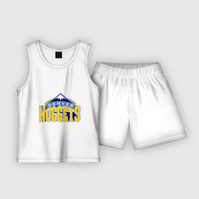 Детская пижама с шортами хлопок с принтом Denver в Петрозаводске,  |  | basketball | nba | баскетболл | денвер наггетс | лого баскетбольных клубов | нба