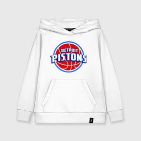 Детская толстовка хлопок с принтом Detroit Pistons - logo в Петрозаводске, 100% хлопок | Круглый горловой вырез, эластичные манжеты, пояс, капюшен | basketball | nba | баскетболл | детроит | лого баскетбольных клубов | нба