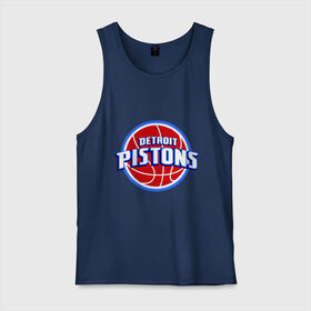 Мужская майка хлопок с принтом Detroit Pistons - logo в Петрозаводске, 100% хлопок |  | basketball | nba | баскетболл | детроит | лого баскетбольных клубов | нба