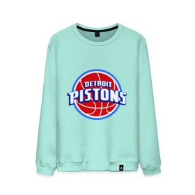 Мужской свитшот хлопок с принтом Detroit Pistons - logo в Петрозаводске, 100% хлопок |  | Тематика изображения на принте: basketball | nba | баскетболл | детроит | лого баскетбольных клубов | нба