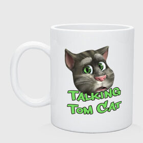 Кружка с принтом Talking Tom Cat в Петрозаводске, керамика | объем — 330 мл, диаметр — 80 мм. Принт наносится на бока кружки, можно сделать два разных изображения | говорящий кот том | игровые приложения | игры