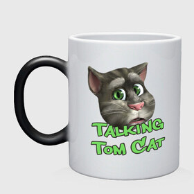 Кружка хамелеон с принтом Talking Tom Cat в Петрозаводске, керамика | меняет цвет при нагревании, емкость 330 мл | говорящий кот том | игровые приложения | игры