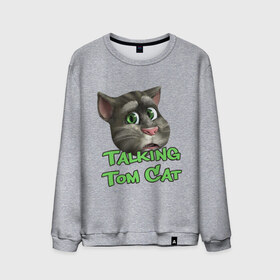 Мужской свитшот хлопок с принтом Talking Tom Cat в Петрозаводске, 100% хлопок |  | говорящий кот том | игровые приложения | игры