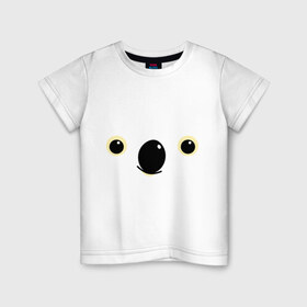 Детская футболка хлопок с принтом Мордочка коалы в Петрозаводске, 100% хлопок | круглый вырез горловины, полуприлегающий силуэт, длина до линии бедер | животные | коала