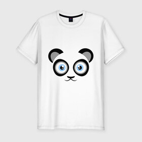 Мужская футболка премиум с принтом Мордочка панды в Петрозаводске, 92% хлопок, 8% лайкра | приталенный силуэт, круглый вырез ворота, длина до линии бедра, короткий рукав | панда