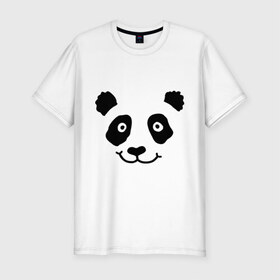 Мужская футболка премиум с принтом Морда панды в Петрозаводске, 92% хлопок, 8% лайкра | приталенный силуэт, круглый вырез ворота, длина до линии бедра, короткий рукав | панда