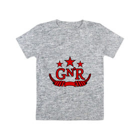 Детская футболка хлопок с принтом GNR red в Петрозаводске, 100% хлопок | круглый вырез горловины, полуприлегающий силуэт, длина до линии бедер | guns and roses | guns n roses | rock | ганс н роуз | музыка | рок
