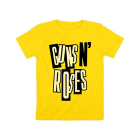 Детская футболка хлопок с принтом Guns n roses cream в Петрозаводске, 100% хлопок | круглый вырез горловины, полуприлегающий силуэт, длина до линии бедер | guns and roses | rock | ганс н роуз | музыка | рок