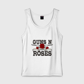 Женская майка хлопок с принтом Guns n roses black в Петрозаводске, 95% хлопок, 5% эластан |  | guns and roses | rock | ганс н роуз | музыка | рок