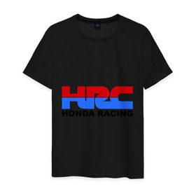 Мужская футболка хлопок с принтом HRC Honda Racing в Петрозаводске, 100% хлопок | прямой крой, круглый вырез горловины, длина до линии бедер, слегка спущенное плечо. | honda | hrc | гонки | гонщикам | хонда